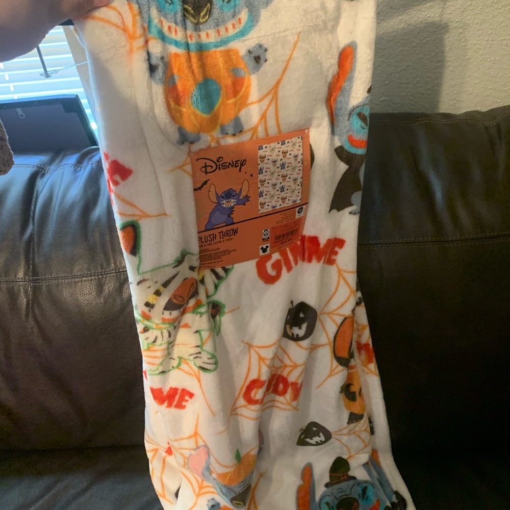 Disney Halloween Plush Blanket with Orange and Blue